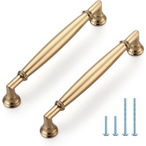 HOME EDIT 5 Pack 5 Inch Champagne Bronze Cabinet Handles Solid Zinc Alloy Pulls for Kitchen, Dresser, Closet & Bathroom Cabinets Hardware