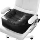 HOMBYS Extra Thick Chair Cushions for Office,6 in Breathable Adult Booster Seat for Car, Waterproof Car Seat Cushion to Raise Seat Height, PU Leather Desk Chair Cushion for Long Sitting, Black 