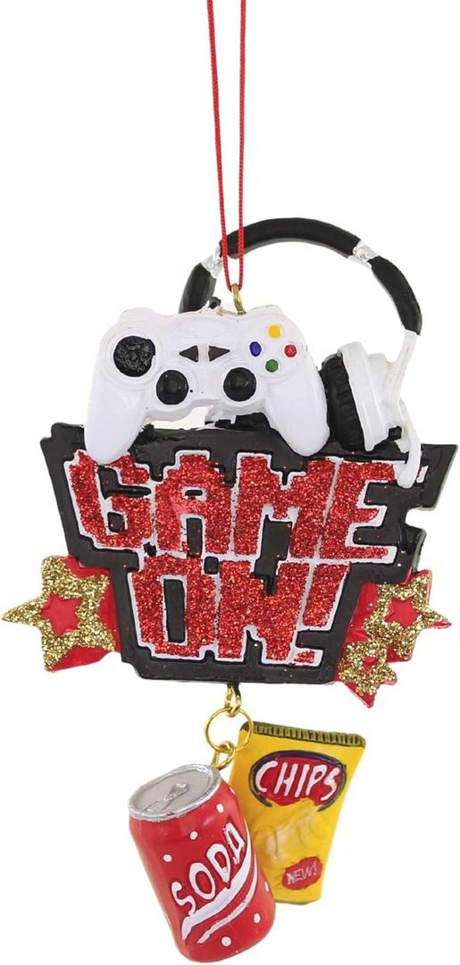 Game On!' With Soda and Chips Dangle Ornament,Resin