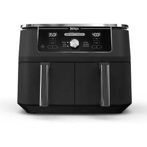 Ninja DZ401 Foodi 10 Quart 6-in-1 DualZone XL 2-Basket Air Fryer with 2 Independent Frying Baskets, Match Cook & Smart Finish to Roast, Broil, Dehydrate for Quick, Easy Family-Sized Meals, Grey, 10qt