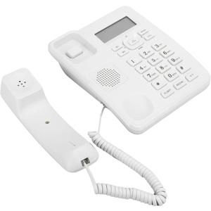 Landline Telephone, Landline Phone, 16 Ringtones Simplicity Wired Telephones with Alarm Clock & DTMF/System for Home Hotel Office Work Bussiness Places (White)