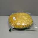 MOJUN Velvet Throw Pillow - Round, Pleated, Filled - Home Decorative Pillow for Couch, Chair, Bed, Car, Floor (Yellow, 14inch)
