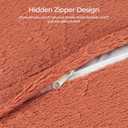 TOONOW Set of 2 Decorative Throw Pillow Covers 18x18,Fluffy Pillow CoversLuxury Faux Fur Sofa Pillow Covers for Sofa Couch Living Room Bedroom, No Pillow Insert (Carnelian)