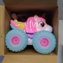 Lehoo Castle Remote Control Car for Girls 360 Rotating, Unicorn Monster Truck with Light & Music, 4WD All Terrain RC Stunt Car Rechargeable, 2.4GHz RC Truck for 3 4 5 6 7 8 Girls Birthday Gift