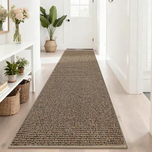 BEQHAUSE Hallway Runner Rugs 2.6x10, Hallway Rug Non-Slip Washable(Rolled-Up NO Creases), Runner Rug Absorbent Stain Resistant Hall Rug Carpet Runner, Entryway Rugs Floor Mat Laundry Room Rugs, Taupe