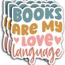 (3pcs) Books are My Love Language Sticker,Reading Book Lovers, Bookish Reading Stickers, Decorate Waterproof Vinyl Water Bottle Tumbler Phone Laptops Sticker Gifts 3x2.5 Inch
