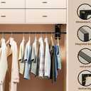 Closet Rod Brackets Heavy Duty Support 400 lbs WYGWP 10 inch Wall Mounted Closet Shelf Brackets with Rod Holder for Home and Closet Decor (4pack Black)