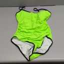 Eomenie Women's One Piece Swimsuit Tummy Control Slimming Bathing Suit Color Block Spaghetti Strap 1 Piece Swim Suit Swimwear (Small)