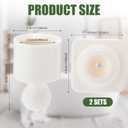 Shower Rod Holders for Wall - Angled 25mm Bracket & Rotation Knob Set, Includes Screws & Plugs for Sloped Ceiling (2, White)