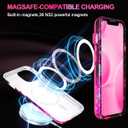 Casetego for iPhone 13 Case,iPhone 14 Case,Compatible with MagSafe,[Military Grade Drop Test] Full Body Protection Slim Shockproof Rugged Marble Women Girls Case for iPhone 13/14 6.1 inch,Ruby Red