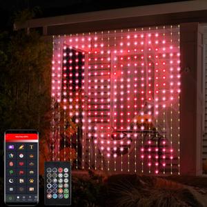 Smart Curtain Lights Plug in, 400 LED Curtain Fairy Lights 6.6Ft x 6.6Ft with App & Remote, Music Sync Programmable Window Hanging Light Dynamic DIY for Indoor Outdoor Backdrop Wall Decor