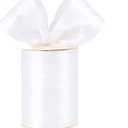 Meseey 4 Inch White Satin Wired Ribbon 20 Yards, Extra Wide Solid Wired Edge Ribbon for Gift Wrapping, Wreaths, Big Bows, Floral Bouquets, Crafts, Wedding, Birthday, Christmas and Home Decorations