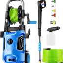 Electric Pressure Washer 4800 PSI 4.0 GPM Power Washers Electric Powered with with 33ft Pressure Hose, 4 Nozzle and Foam Cannon, Powerwashers for Home, Cars, Patio, Upgraded Light Blue