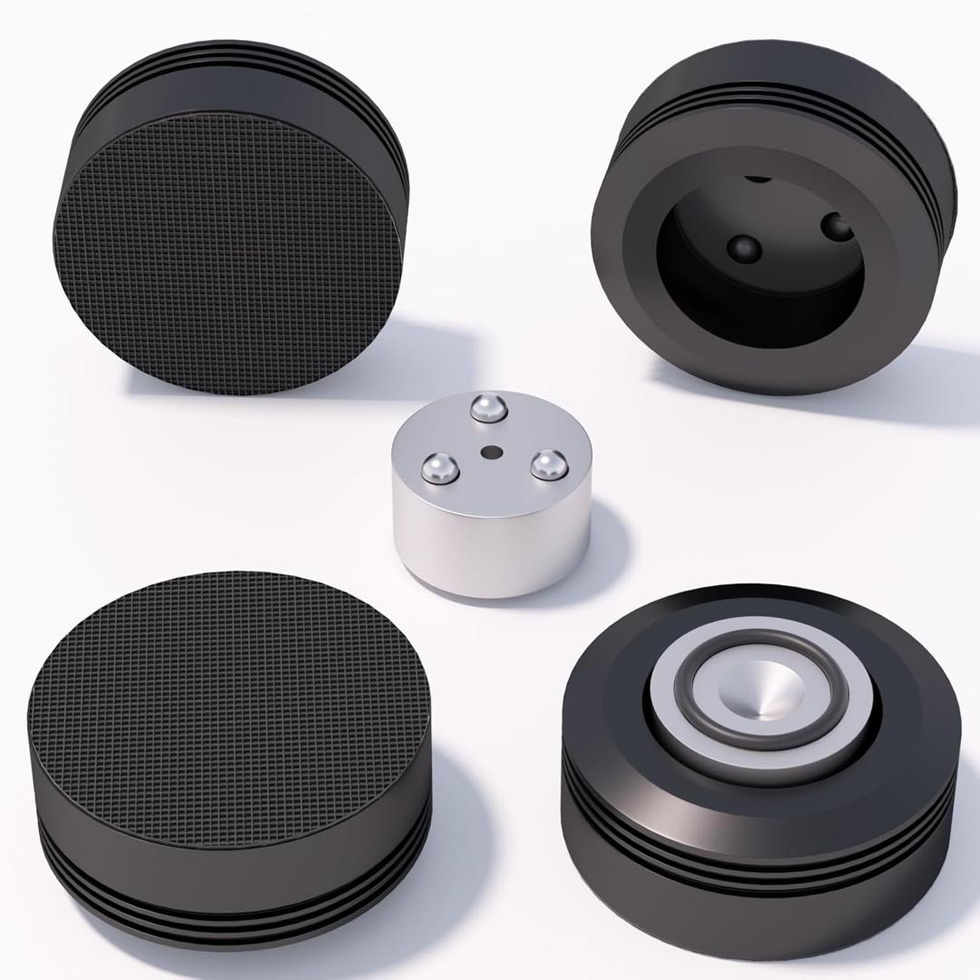 Preffair SP5020B 4Pcs HiFi Turntable Isolation Feet Speaker Foot Pads Amplifier Chassis Aluminum Isolation Feet Non-Slip Stand Feet Shock Absorber for DAC HiFi Amplifier (Stainless Steel Beads)