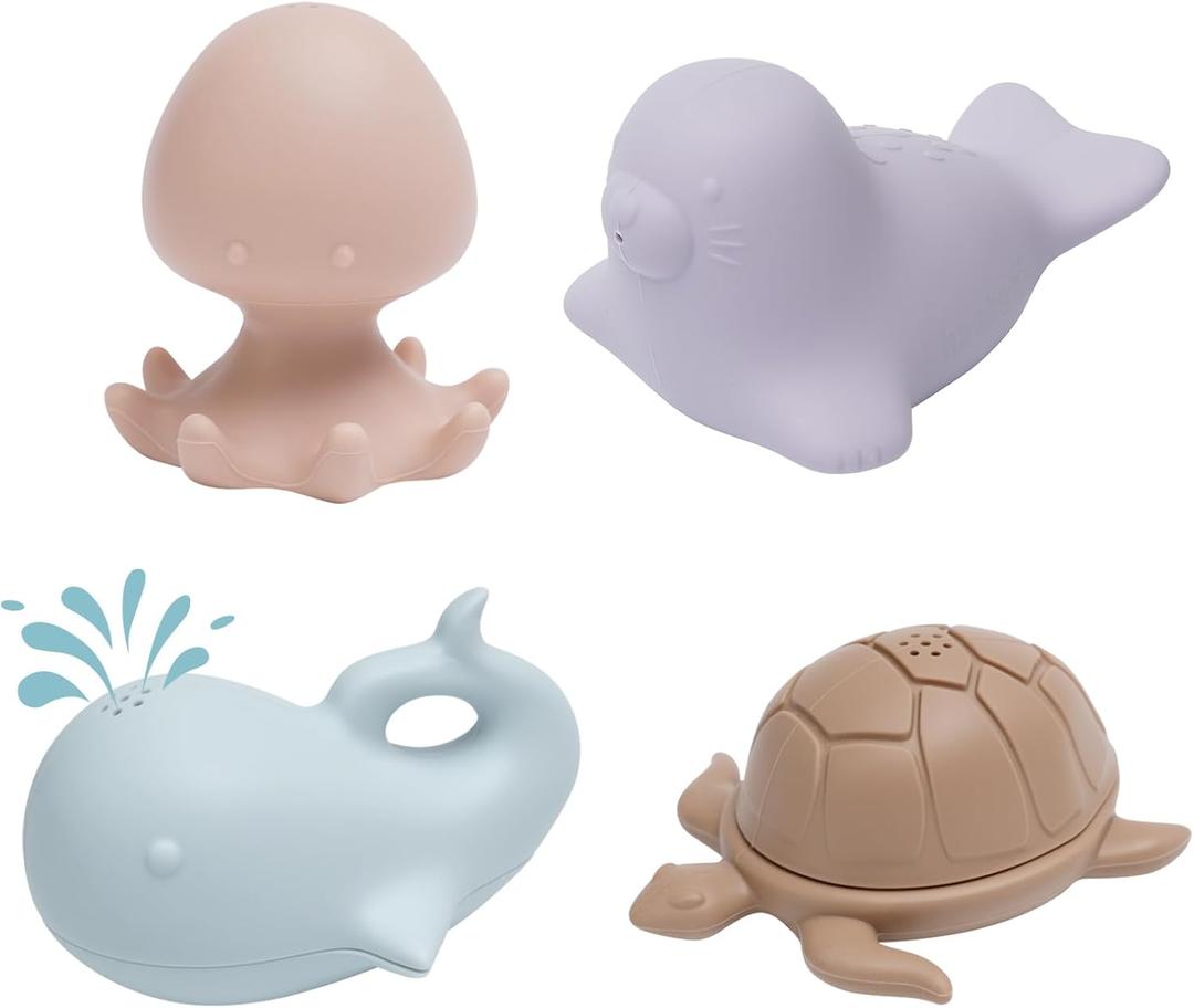haakaa Ocean Squirter Baby Bath Toy- Mold Free Food Grade Silicone Bathtub Squirt Toys for Toddler 1-3, BPA-Free Squeeze Floating Bath Tub Toys for Babies & Infant 6-12 Months