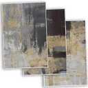 TNUW Grey Brown Black Abstract Art Painting Kitchen Towels 16X24In Set of 3, Abstract Art Hand Towels for Kitchen Bathroom, Oil Painting Decorative Hand Dish Cloths for Modern Kitchen Bathroom Decor