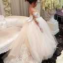 Magicdress Princess Bow Long Girls Lace Dresses Kids Wedding First Communion Tulle Ball Gown 57 (White)