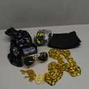 Sumind 6 Pcs Hip Hop Costume Kit 80s 90s Rapper Accessories for Men Women Inflatable Radio Box Necklace Ring Sunglasses Hat(Black)