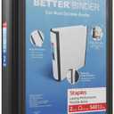 Staples Heavy-Duty 2-Inch D-Ring Binder, Black – Large Capacity 3-Ring Binder for School & Office Use