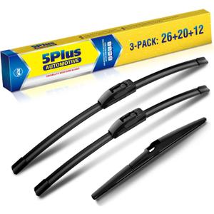 5 PLUS® 26"+20"+12" Windshield Wipers Replacement for Toyota Highlander 2008-2019 / Sienna 2021-2024 Wiper Blades,Windshield Wiper Blades Original Equipment Replacement (Pack of 3)