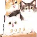 2026 Mini Desk Calendar Creative Cute Pet Shape Office Home Decor Standing Calendar 6.5" x 5.5" - Cats