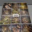 4" Christmas Ball Ornaments Set 12PCS Large Shatterproof Plastic Ornaments Christmas Tree Ball Hanging Ornaments for Xmas Tree Wedding Party Holiday Decorations - Bronze, Gold