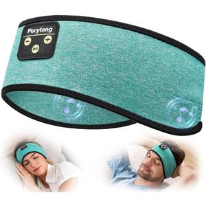 Perytong Sleep Headphones Bluetooth 5.4 Headband, Wireless Earphones Music Sleep Earbuds Sleeping Eye Mask with HD Stereo Speakers for Workout Running Travel Yoga, Ideal Gifts for Women Men (HB DarkGreen)