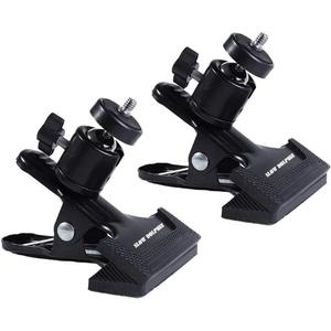 SLOW DOLPHIN Tripod Clip Clamp Mount Flash Reflector Holder for Studio Backdrop Camera with 360 Swivel Tripod Mini Ball Head Standard 1/4" Screw,SLR, Digital SLR, Video Came(2PACK)