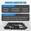 JDMSPEED Engine Cooling Radiator Fan Assembly Compatible with Jeep Wrangler 2012-2017 Wrangler JK 2018 3.6L Replace#621-601 68143894AA 68143894AB