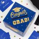 5 x Graduation Decorations 2026 Card Box, Blue Gold Congrats Grad Paper Gift Crad Boxes Holder for Class of 2026 Graduation Party Decoration Supplies Table Decor Favors Props Decor, 9 x 9 x 9 inches