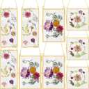 Barydat 9 Pack Gold Glass Frames for Pressed Flowers 6 x 6, 6 x 8, 4 x 9 in Hanging Picture Frame Floating Art Photo Display with Chain for Dried Plant Specimen Gallery Wall Decor