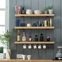 6 Pack Floating Shelf Bracket 6 Inch, Heavy Duty Hidden L Brackets, DIY Rustic Industrial Shelf Brackets with Modern Iron Finish(Black)