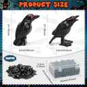 120 PCS Mini Resin Crow Figurines Halloween Decor Black Miniature Crow Gothic Tiny Raven Vase Filler Spooky Bird Ornament DIY Craft Project for Garden Landscape Scene Cupcake Topper Decoration