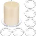 Patelai 12 Pieces Clear Glass Pillar Candle Holder Plates 4 Inch Round Glass Candle Plate Small Flat Tray for Dining Table Centerpiece Wedding Spa Home Party Decoration