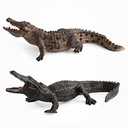 2 Pcs Simulated Crocodiles Model Realistic Alligator Figurines Plastic Crocodile Wildlife World Safari Animals Figures Cake Toppers for Collection Science