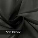 youleyar Solid Sheer Rod Pocket Curtain Voile Draperies 2 Panels White Beige Black Grey Coffee 70 Inch Width 63 Inch Long 1 Pair for Kitchen Bedroom Children Living Room Yard(Black,70W63L)