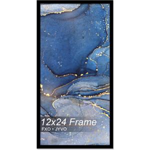 Fxojyvo 12x24 Picture Frame, Black Frame for 12 x 24 Inch Picture Poster Photo, Light Weight and High Transparent 12 by 24 Frame for Wall - 1 Pack/Black/12 x24