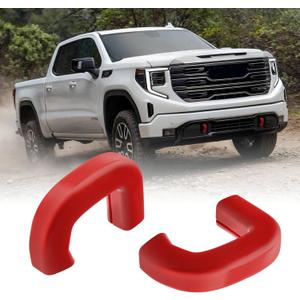 Tow Hook Covers Fit for GMC Sierra 1500 2019-2026 Vertical Tow Hooks, Hitch Cover Front Customized Car Tow Hooks Compatible with GMC Sierra 1500 Accessories 2019-2026|Upgrade (Red)