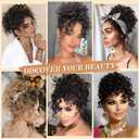 PEACOCO Messy Bun Short Curly Ponytail Extension Elastic Drawstring Loose Hair Bun Hair Pieces for Women with Thinning Hair High Temperature Synthetic Fiber Hair Bun Extension 80g, Light Golden Blonde