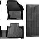 Custom Fit All-Weather TPE Floor Mats for 2015-2024 Ford Edge | Full Set (Front+2nd Row+Cargo) | Fit SE/SEL/Titanium/Sport/ST/ST-Line | Non-Slip, Waterproof & Easy to Clean Black Interior Accessories