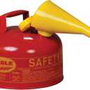 Eagle 2 Gallon Type I Red Safety Gas Can for Gasoline with Flame Arrester, Self-Closing Lid, and F-15 Funnel, Made in the USA, Galvanized Steel Flammable Storage Can, UI20FS