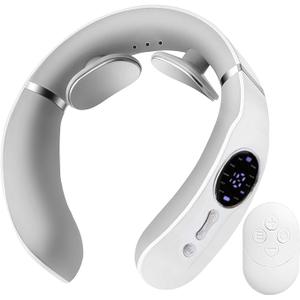Electric Neck Massager with Heat，10 Settings & 16 Strength Levels, Compact and Travel-Friendly, Great for Comfort, White