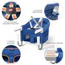 MTWML Portable High Chair for Table,Hook On High Chair that Attaches to Table,Space Saver Clip On Counter Seat for Baby,Easy Clean Baby Feeding Clamp Seat with Carry Bag for Travel(Stripe-Blue)