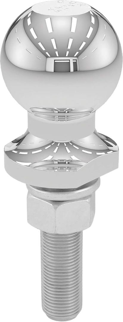 CURT 40073 Chrome Trailer Hitch Ball, 3,500 lbs, 2-Inch Diameter, 3/4 x 3-Inch Shank