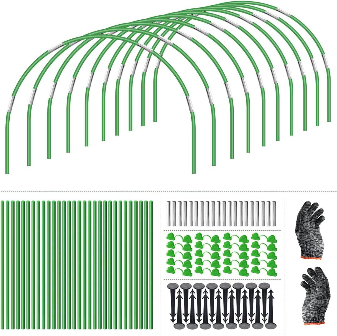 30Pcs Garden Hoops for Raised Beds, Greenhouse Hoops for DIY Grow Tunnel, Garden Hoops Grow Tunnel, Greenhouse Garden Grow Tunnel Netting Hoops, Greenhouse Support Hoops Garden Bed Hoops