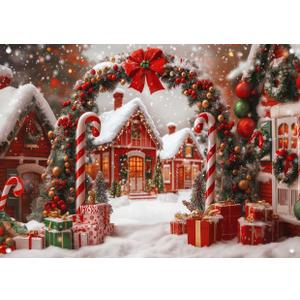 SJOLOON Christmas Backdrop Snowflake Background with Gifts for Christmas Party Decoration Family Gathering 12815 (82x59in) (7x5FT)