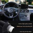 Black Genuine Leather Car Steering Wheel Cover Men Women,Cowhide Wheel Cover,Soft,Breathable,Anti-Slip,Luxury Steering Wheel Cover,Universal Standard Size 14.5-15 inch(M)