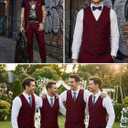 Wehilion Men's Suits 2 Pieces, Vest Pants Set for Men, V-Neck Slim Fit Casual Suit Waistcoat 6XL