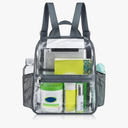 Mildbeer Small Clear Backpack, Stadium Approved 12x12x6 Clear Backpack for Women with 2 Bottle Holders for Festival Concert Sports Events