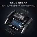 LOLARAN AL1000 Money Counter Machine with Value Counting, Support Dollar and Euro, UV, MG, MT, IR, DD Counterfeit Detection, Cash Counter with LCD Display, Batch and Add, 1,000 Notes/Min